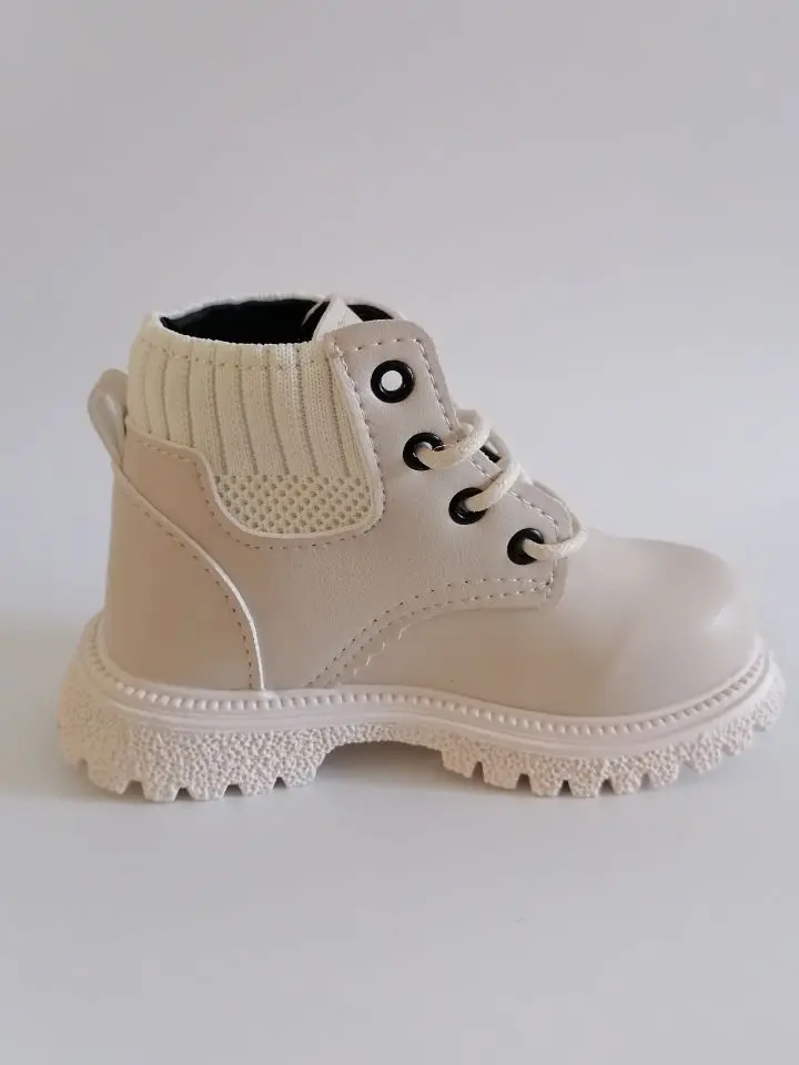 Kids Leather Chelsea Boots Waterproof Children Sneakers Beige Toddler Snow Boots Girl Winter Shoe Boy – Image 12