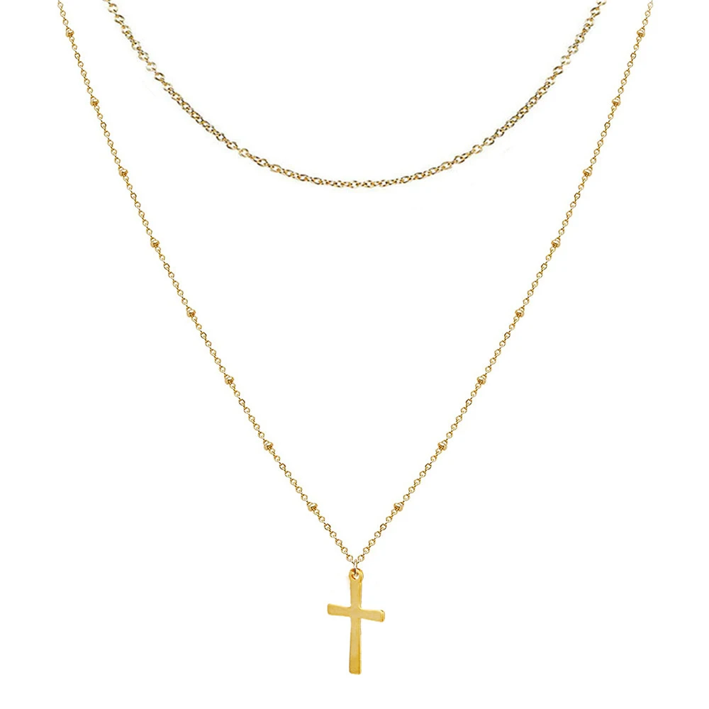 Catholic Church Jesus Necklaces Stainless Steel Multi Layered Cross Choker Necklace For Women New Religious Christian Jewelry – Image 10