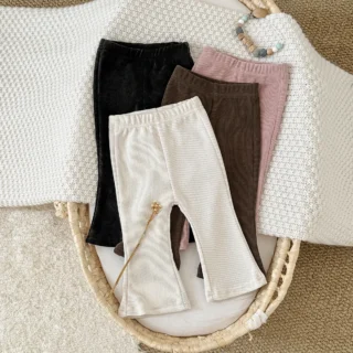 Autumn New Girl Children Loose Solid Casual Bell-bottoms Pants Baby Fashion Pants Kid Outdoor Trousers