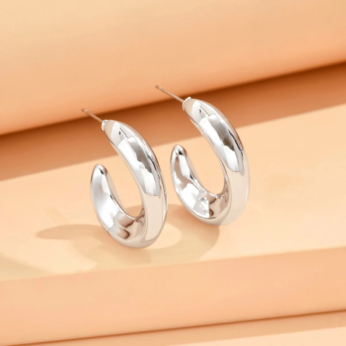 серьги Geometric Irregular Metallic Color Earrings for Women 2024 Minimalist Style Personality Earrings Trendy Jewelry Gift – Image 11