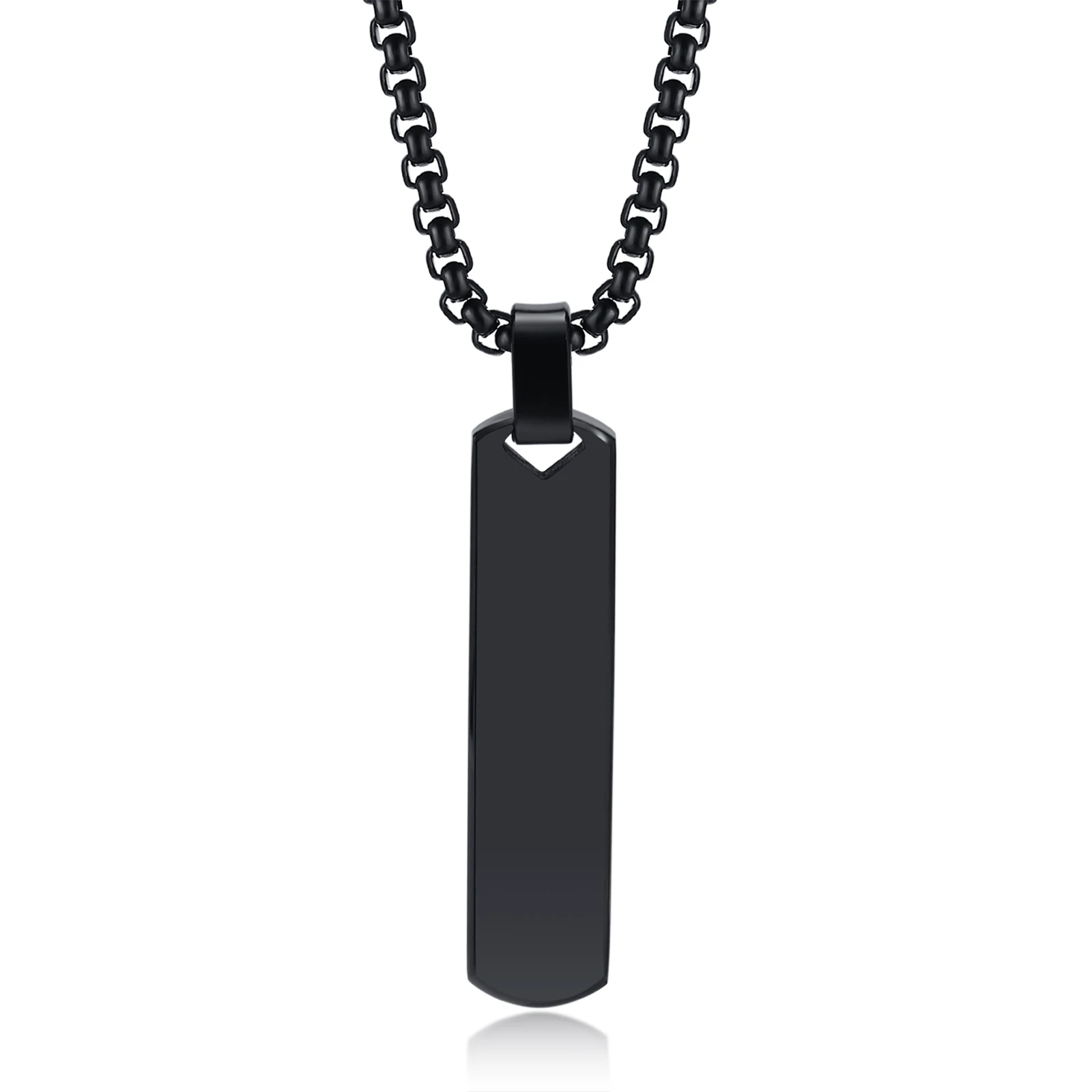 Initials Vertical Bar Necklace for Men,Stainless Steel A-Z 26 Letters Charm Geometric Pendant Collars,Stylish Jewelry Gift – Image 9