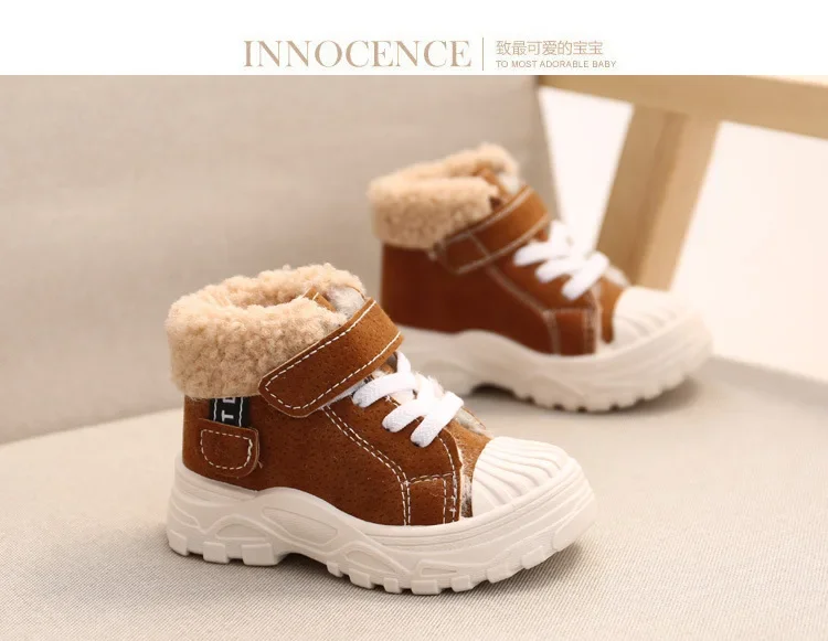 2021 Children Warm Boots Winter New Boys Plus Thicken Velvet Cotton Shoes Girls Waterproof Short Boots Baby Cotton Boots – Image 20