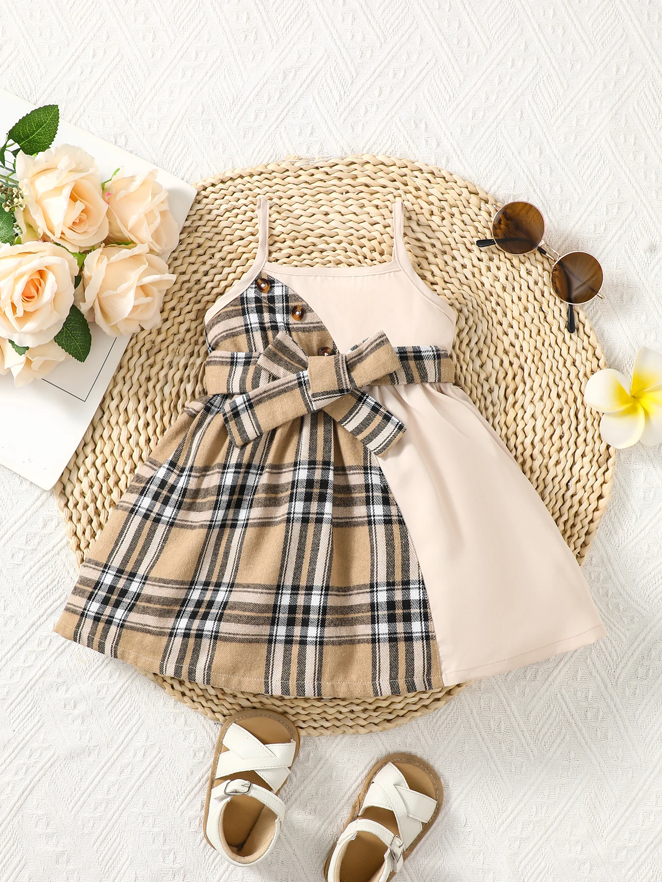 1-3Years Baby Girl Summer Daily Dress Strap Color Matching Dress Korean Style Birthday Party Fashion Dresses for Toddler Girl – Image 8