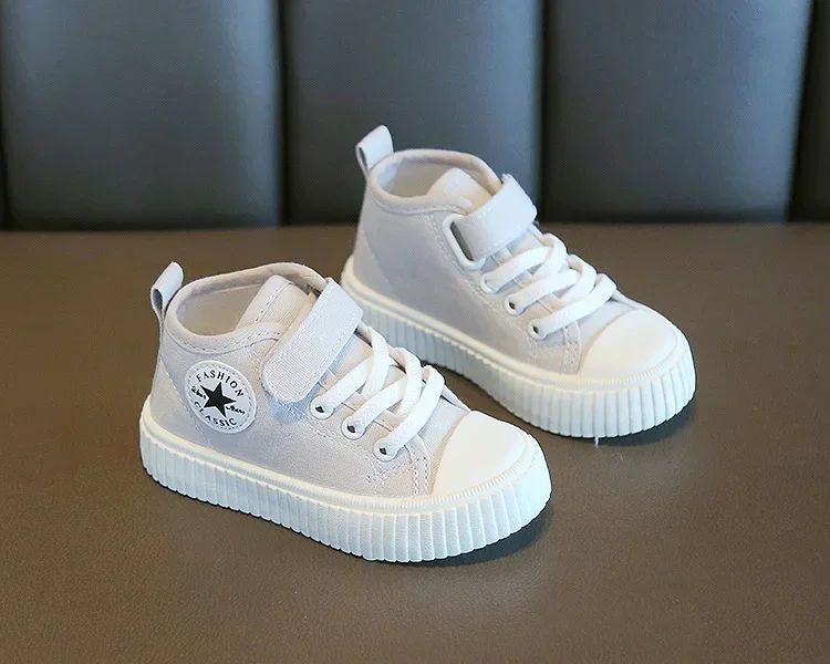 Kid Canvas Shoes Girls Fashion Simple and Versatile Casual Shoes Boy Solid Color Round Toe Non-slip Soft Platform Children Shoes – Image 22