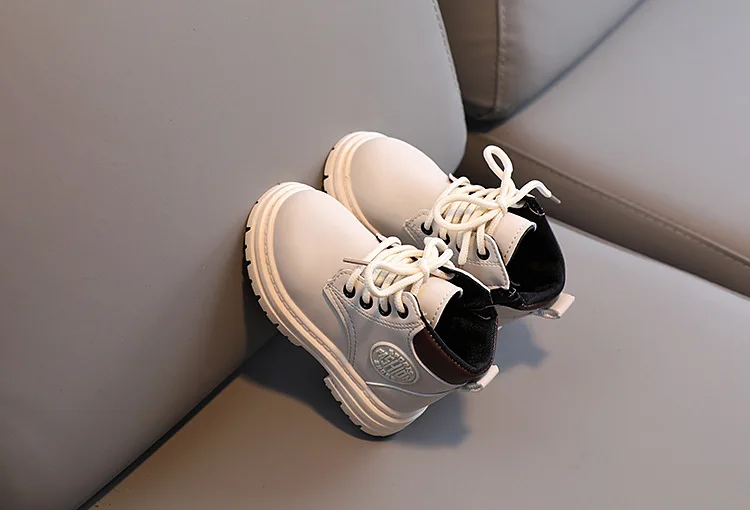 Winter Kids Combat Boots Furry Lined Children Ankle Boots Fashion Boys Girls Short Boots Student Non-slip Shoes Footwear – Image 20