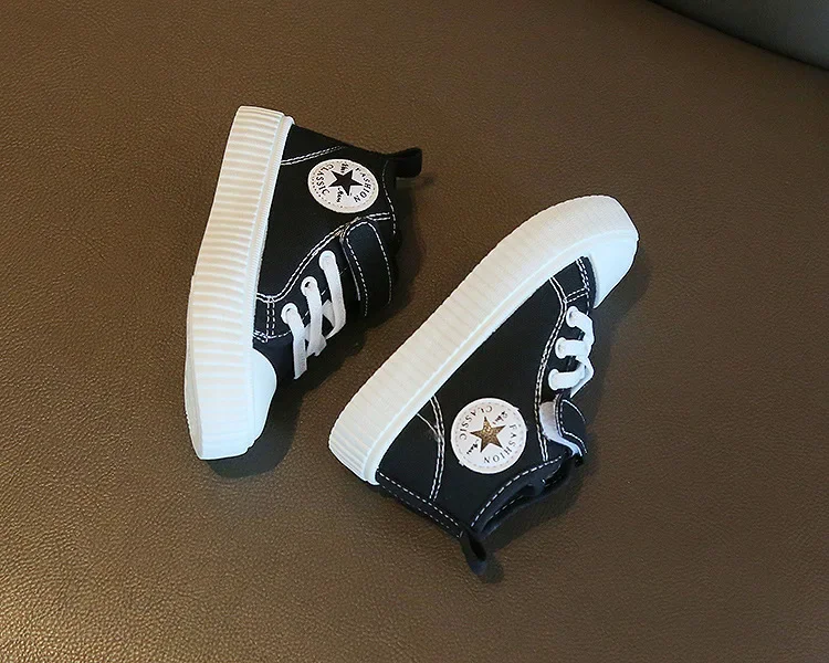 Kid Canvas Shoes Girls Fashion Simple and Versatile Casual Shoes Boy Solid Color Round Toe Non-slip Soft Platform Children Shoes – Image 15