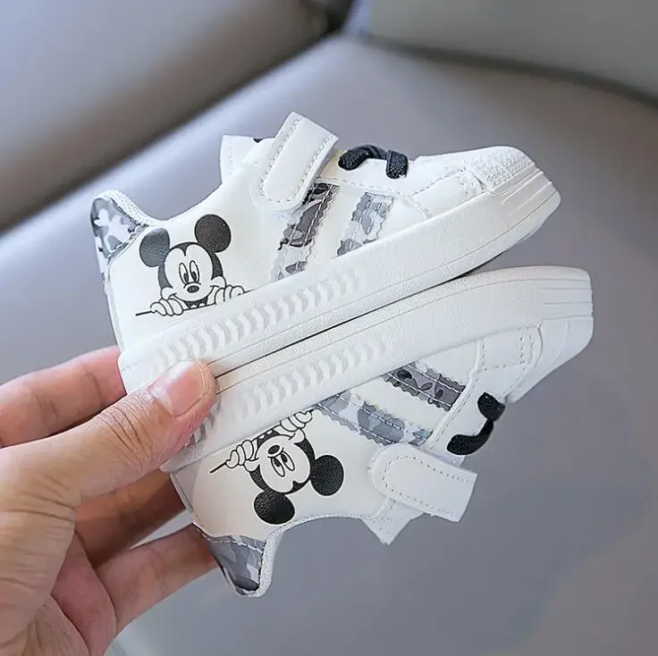 Disney White Casual Shoes For Baby Boy Girl Brand Children Sneaker Mickey Mouse Kids Sports Shoes Toddler Walking Shoes – Image 8