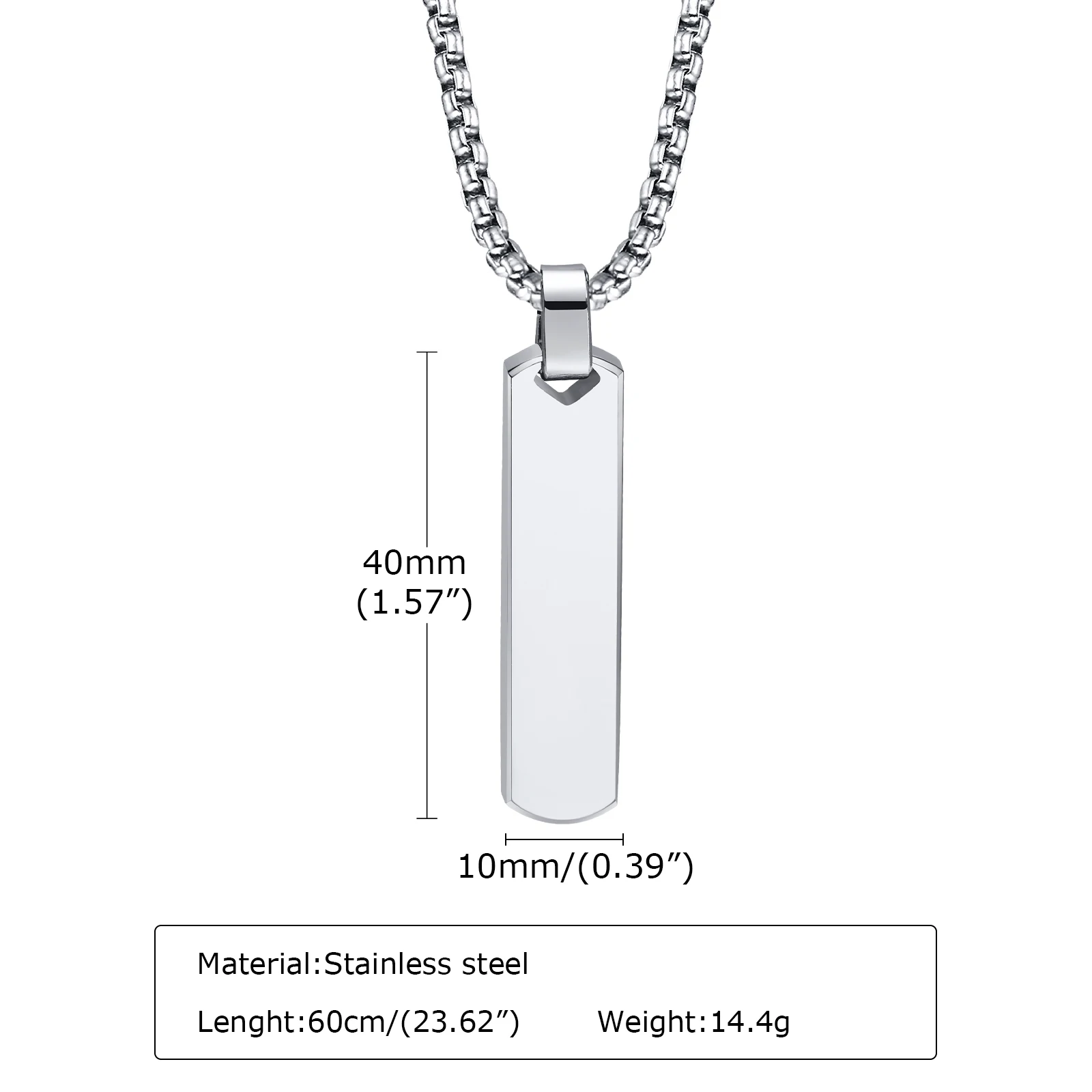 Initials Vertical Bar Necklace for Men,Stainless Steel A-Z 26 Letters Charm Geometric Pendant Collars,Stylish Jewelry Gift – Image 5