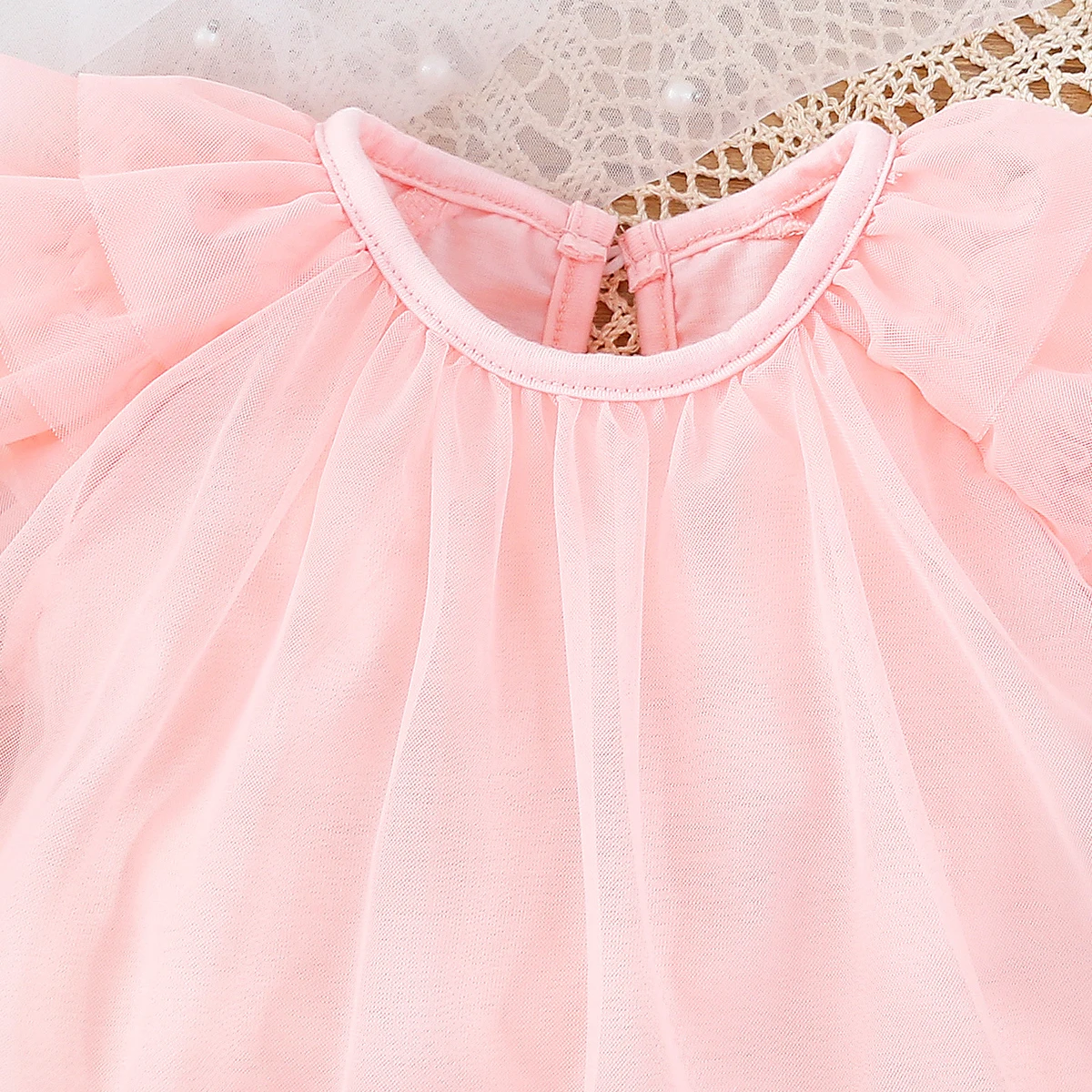 Baby's Summer Solid Color Dress Mesh Princess Dress Sweet Cute Exquisite Child Accessories – Image 2