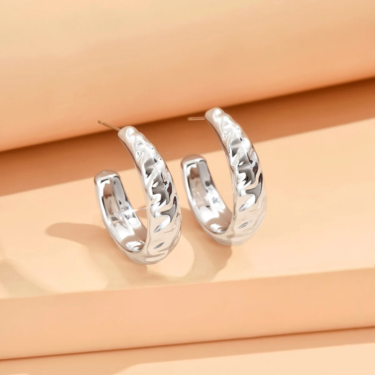 серьги Geometric Irregular Metallic Color Earrings for Women 2024 Minimalist Style Personality Earrings Trendy Jewelry Gift – Image 13