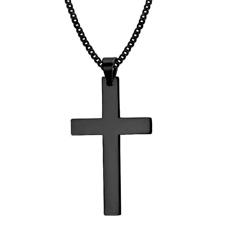 Fashion Stainless Steel Cross Pendant Necklace For Women Men Link Chain Charm Necklace Cool Boys Girls Punk Hip Hop Jewelry Gift – Image 7