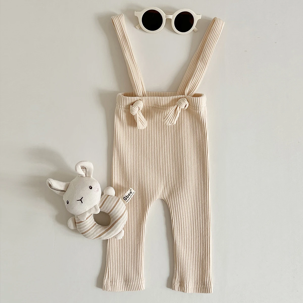Toddler Fall Clothes Baby Pants Pure Cotton Jumpsuit Basic Elasticity Pants Girls Boys Pp Pants Baby Strap Overalls 0-18M – Image 9
