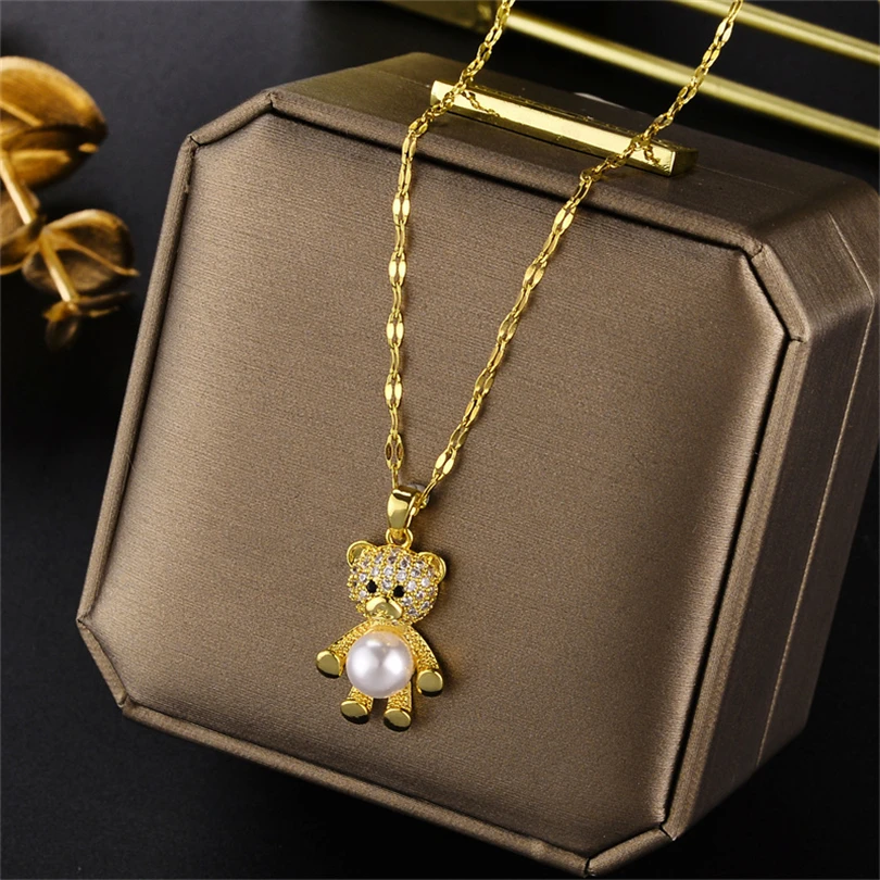 New In Light Luxury Zircon Crystal Stainless Steel Necklaces For Women Korean Fashion Sweet Sexy Female Clavicle Chain Jewelry – Image 10