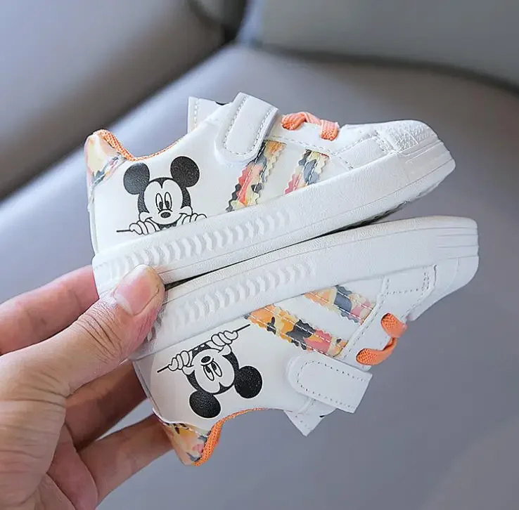 Disney White Casual Shoes For Baby Boy Girl Brand Children Sneaker Mickey Mouse Kids Sports Shoes Toddler Walking Shoes – Image 7