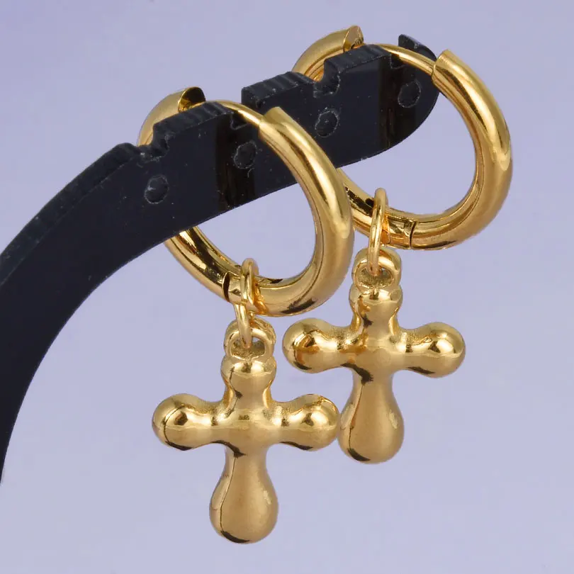 Punk Cross Sword Pendant Earring Stainless Steel Hoops Earrings For Women Men Accessories Non-Tarnish Vintage Jewelry Arete Gift – Image 21