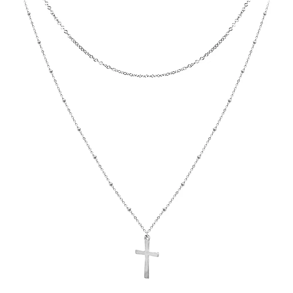 Catholic Church Jesus Necklaces Stainless Steel Multi Layered Cross Choker Necklace For Women New Religious Christian Jewelry – Image 8