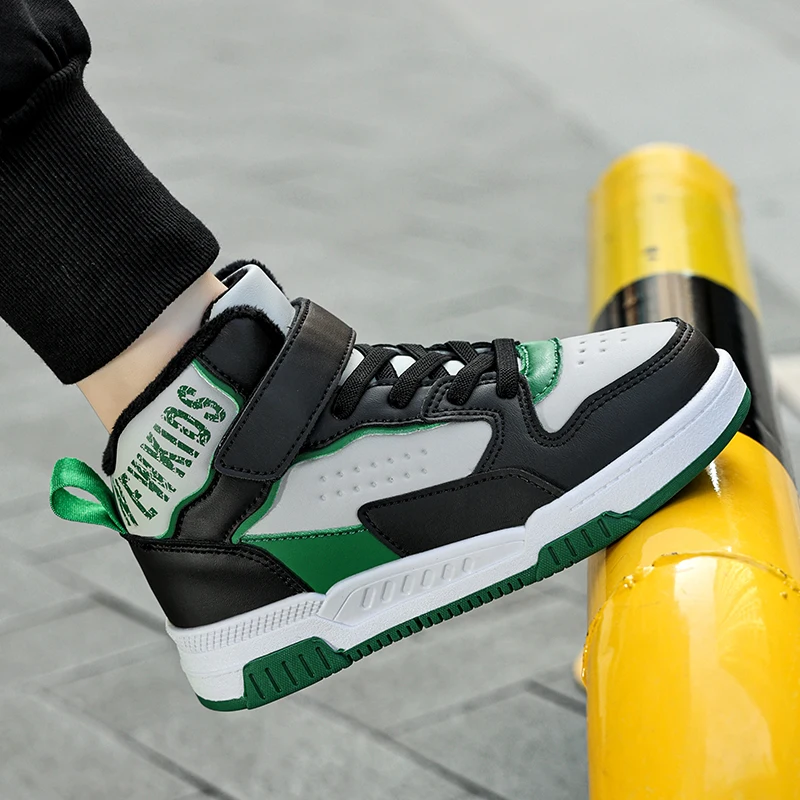 Childrens Walking Shoes Trendy Winter New High Top Cotton Comfortable Teenagers Anti Slip Wear-resistant Flat Casual Sneakers – Image 18