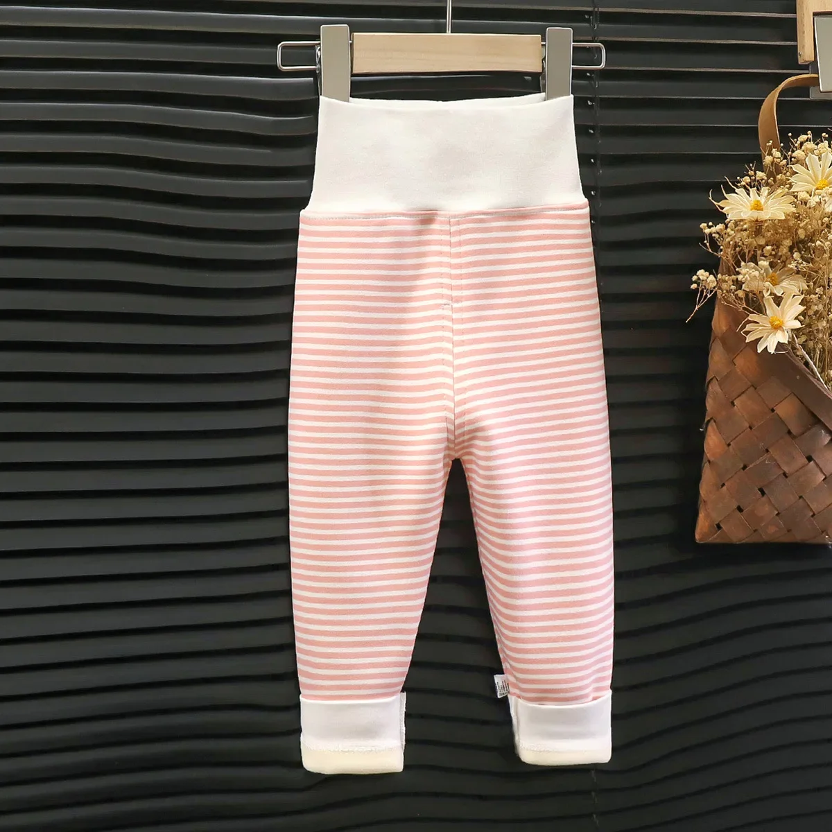 Infant Pants Thicken Keep Warm in Winter Newborn Baby Bebe Boy Girl Striped Leggings Kids Trousers – Image 8
