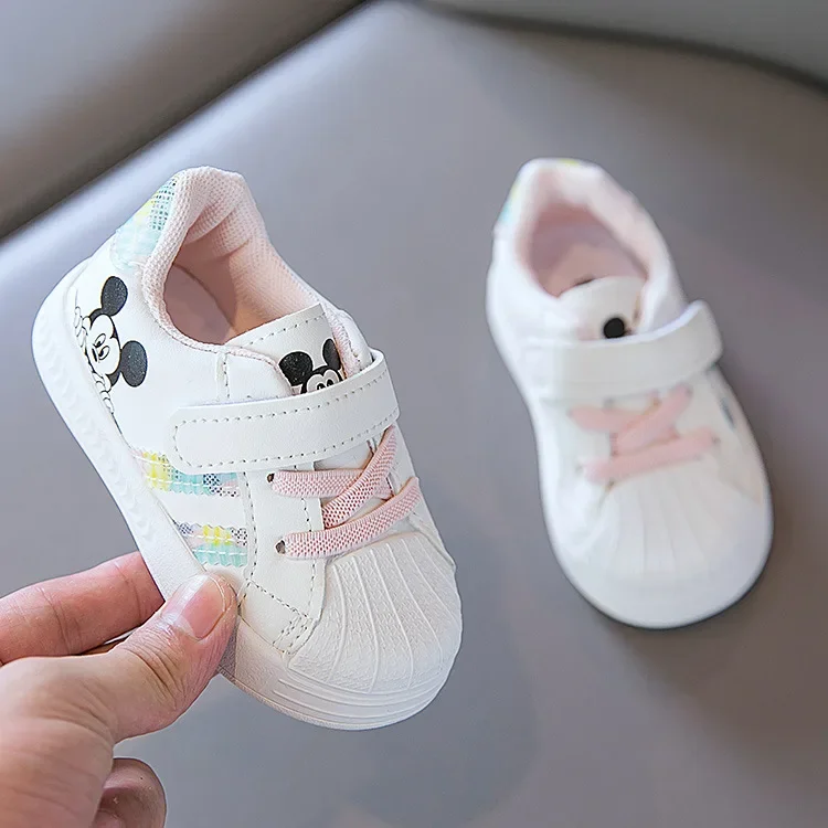 Disney White Casual Shoes For Baby Boy Girl Brand Children Sneaker Mickey Mouse Kids Sports Shoes Toddler Walking Shoes – Image 28