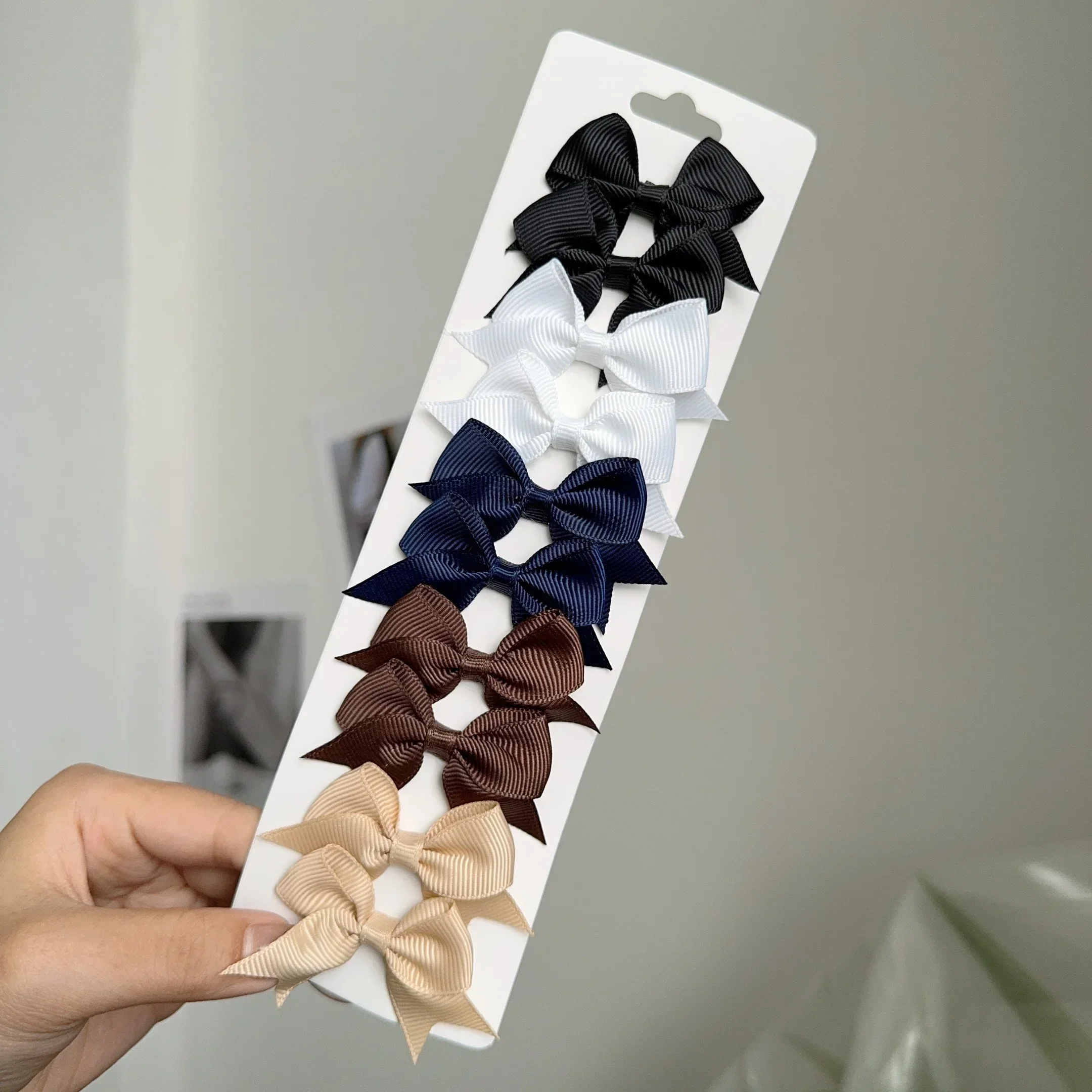 6/10Pcs/Set New Handmade Solid Ribbon Bowknot Hair Clips For Cute Baby Girls Bows Hairpin Kids Hair Accessories – Image 8