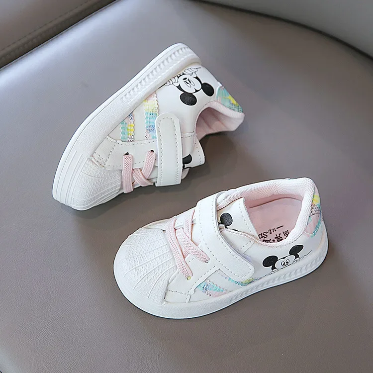 Disney White Casual Shoes For Baby Boy Girl Brand Children Sneaker Mickey Mouse Kids Sports Shoes Toddler Walking Shoes – Image 31