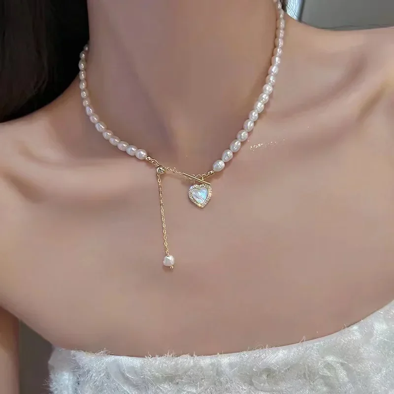 Stereoscopic Stainless Steel Will Not Fade Small Peach Heart Golden Necklace for Women Love Heart Pendant Collarbone Chain Gift – Image 31