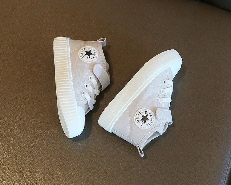 Kid Canvas Shoes Girls Fashion Simple and Versatile Casual Shoes Boy Solid Color Round Toe Non-slip Soft Platform Children Shoes – Image 25