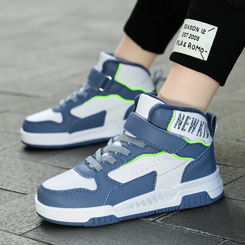 Childrens Walking Shoes Trendy Winter New High Top Cotton Comfortable Teenagers Anti Slip Wear-resistant Flat Casual Sneakers – Image 13