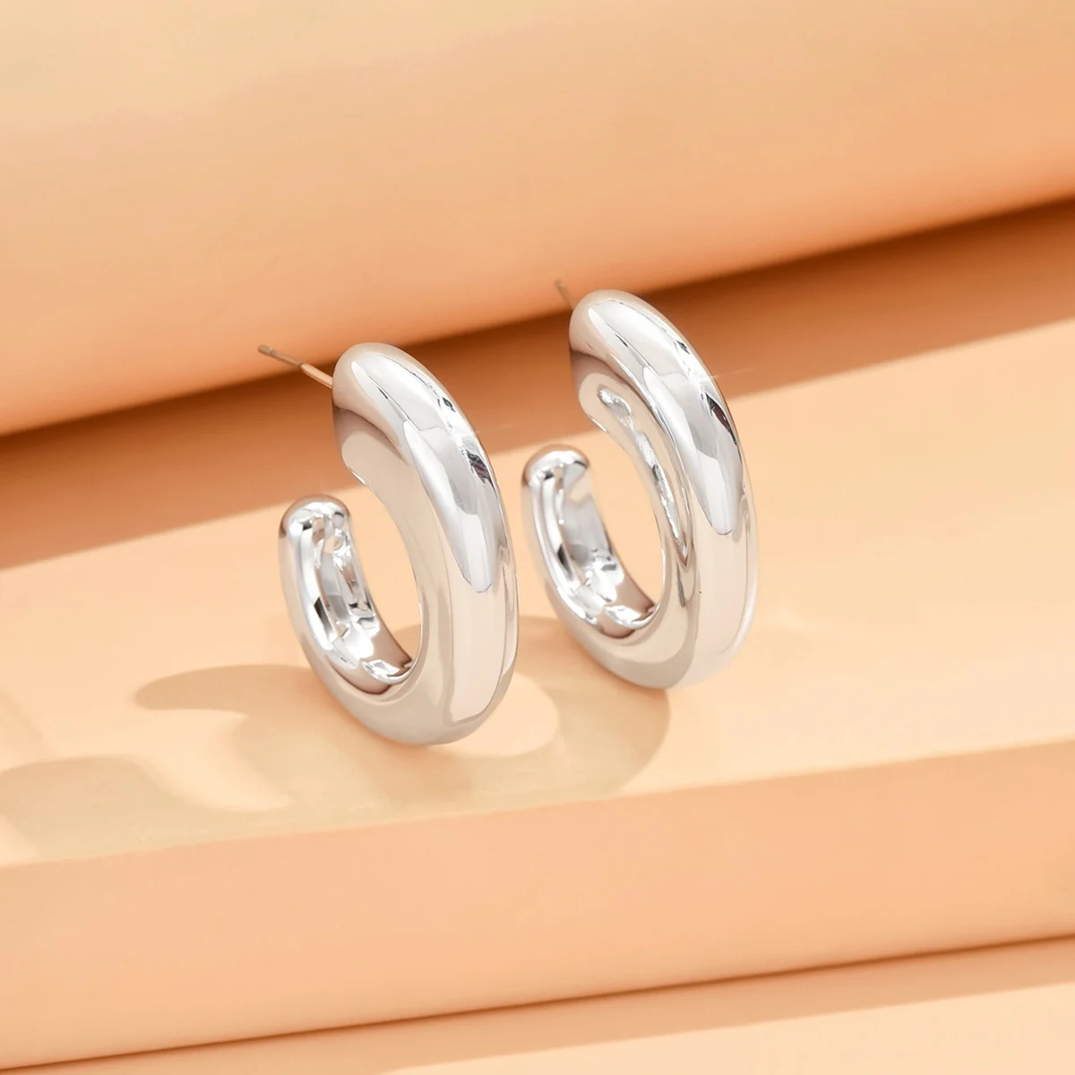 серьги Geometric Irregular Metallic Color Earrings for Women 2024 Minimalist Style Personality Earrings Trendy Jewelry Gift – Image 14