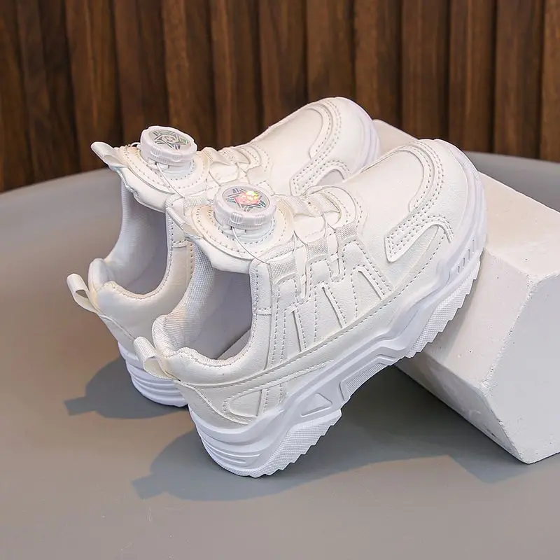 Kids White Sneakers Boys Girls Lightweight Sports Shoes Breathable Casual Running Shoes for School Spring Autumn Footwear – Image 2