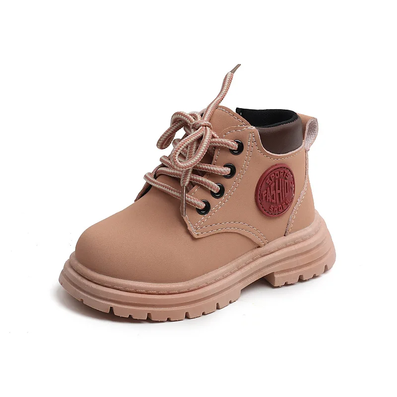 Winter Kids Combat Boots Furry Lined Children Ankle Boots Fashion Boys Girls Short Boots Student Non-slip Shoes Footwear – Image 5