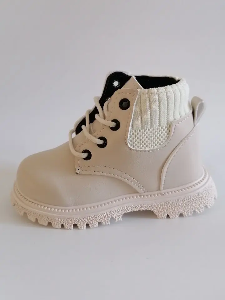 Kids Leather Chelsea Boots Waterproof Children Sneakers Beige Toddler Snow Boots Girl Winter Shoe Boy – Image 10