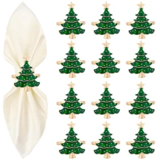 1/3/6Pcs Christmas Napkin Rings Xmas Tree Ornaments 2025 Christmas Home Kitchen Dinner Table Decoration New Year Party Supplies
