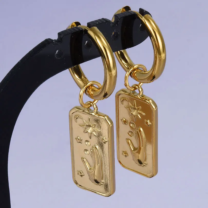 Punk Cross Sword Pendant Earring Stainless Steel Hoops Earrings For Women Men Accessories Non-Tarnish Vintage Jewelry Arete Gift – Image 14