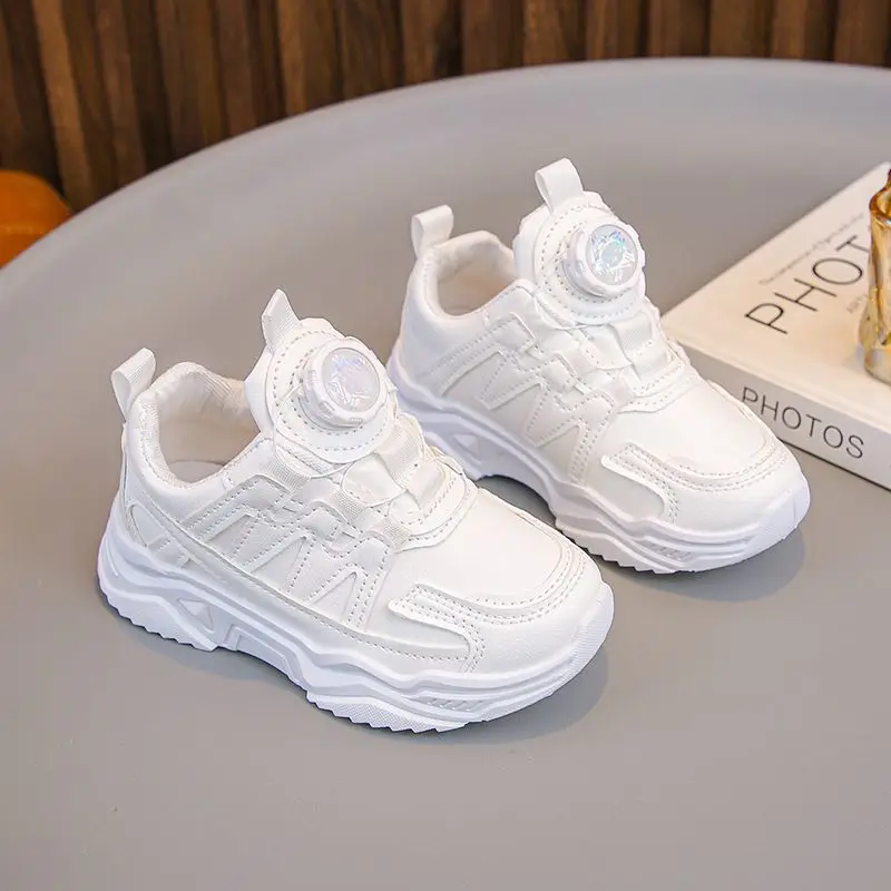 Kids White Sneakers Boys Girls Lightweight Sports Shoes Breathable Casual Running Shoes for School Spring Autumn Footwear – Image 4