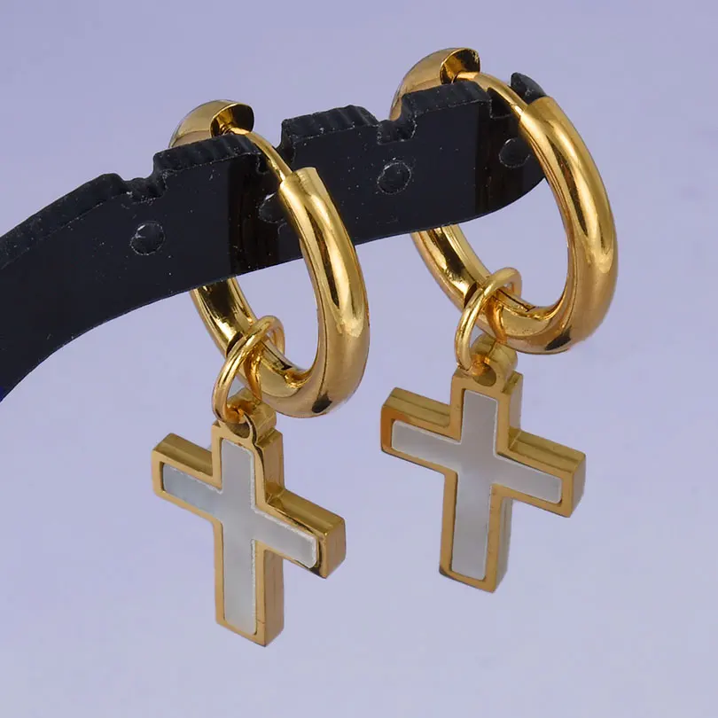 Punk Cross Sword Pendant Earring Stainless Steel Hoops Earrings For Women Men Accessories Non-Tarnish Vintage Jewelry Arete Gift – Image 10