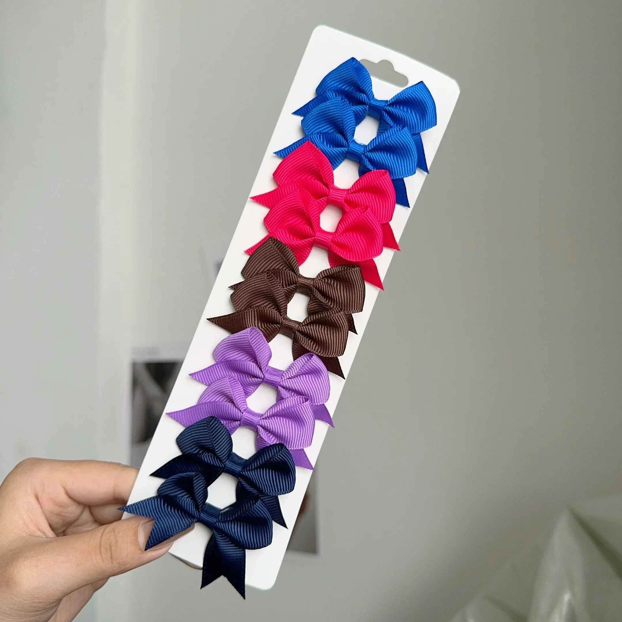 6/10Pcs/Set New Handmade Solid Ribbon Bowknot Hair Clips For Cute Baby Girls Bows Hairpin Kids Hair Accessories – Image 9