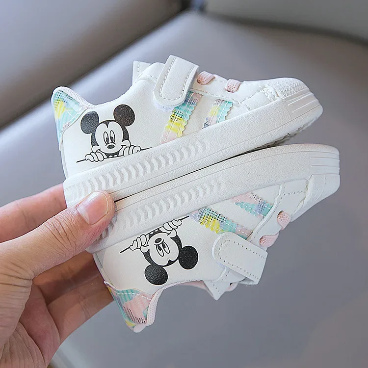 Disney White Casual Shoes For Baby Boy Girl Brand Children Sneaker Mickey Mouse Kids Sports Shoes Toddler Walking Shoes – Image 23