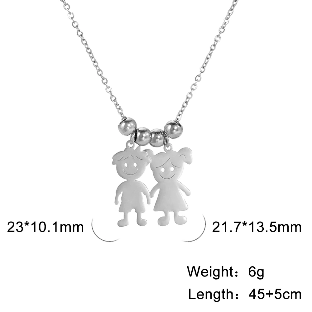 Personalized Boy Girl Necklace Custom Chain Name Mother Father Day Kid Family Gift For Women Men Stainless Steel Pendant Jewelry – Image 6