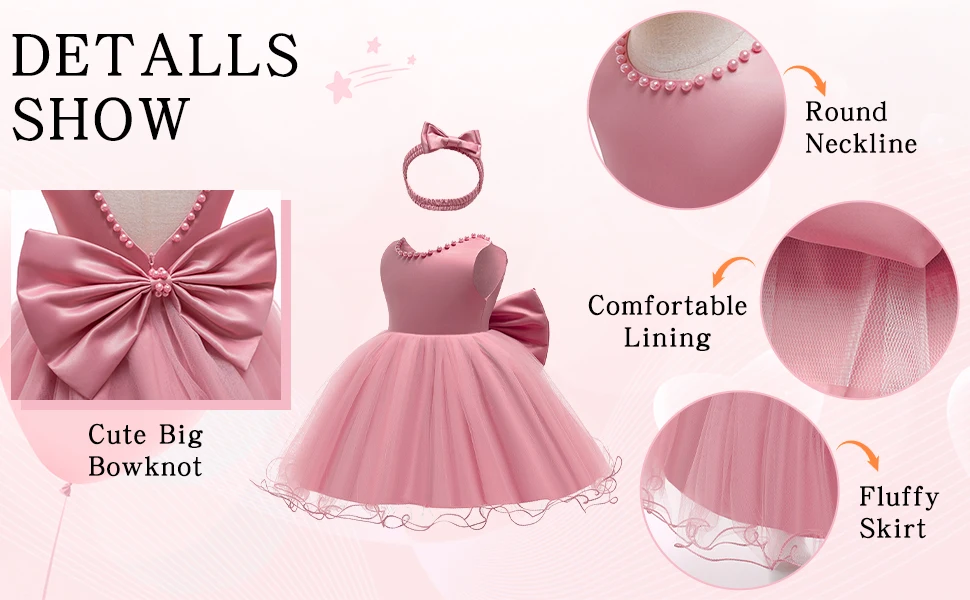 Baby Christmas Costume Christening Princess Dress For Baby Girls Wedding Kids Infant 1st Birthday Party Dress Newborn Clothes – Image 16