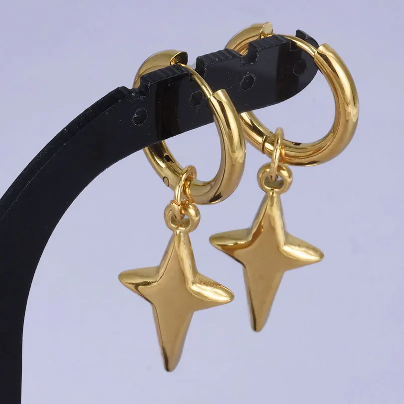 Punk Cross Sword Pendant Earring Stainless Steel Hoops Earrings For Women Men Accessories Non-Tarnish Vintage Jewelry Arete Gift – Image 11