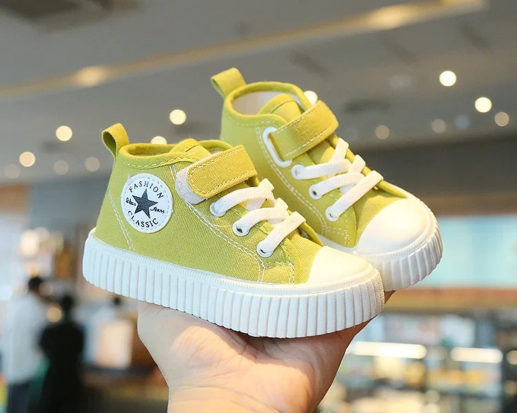 Kid Canvas Shoes Girls Fashion Simple and Versatile Casual Shoes Boy Solid Color Round Toe Non-slip Soft Platform Children Shoes – Image 21