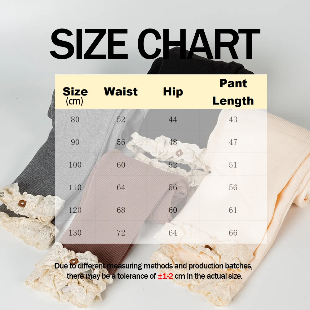 1-6 Years Baby Girls Thermal Leggings Spring Autumn Winter Kids Lace Flower Cute Simplicity Tight Trousers Children Skinny Pants – Image 2