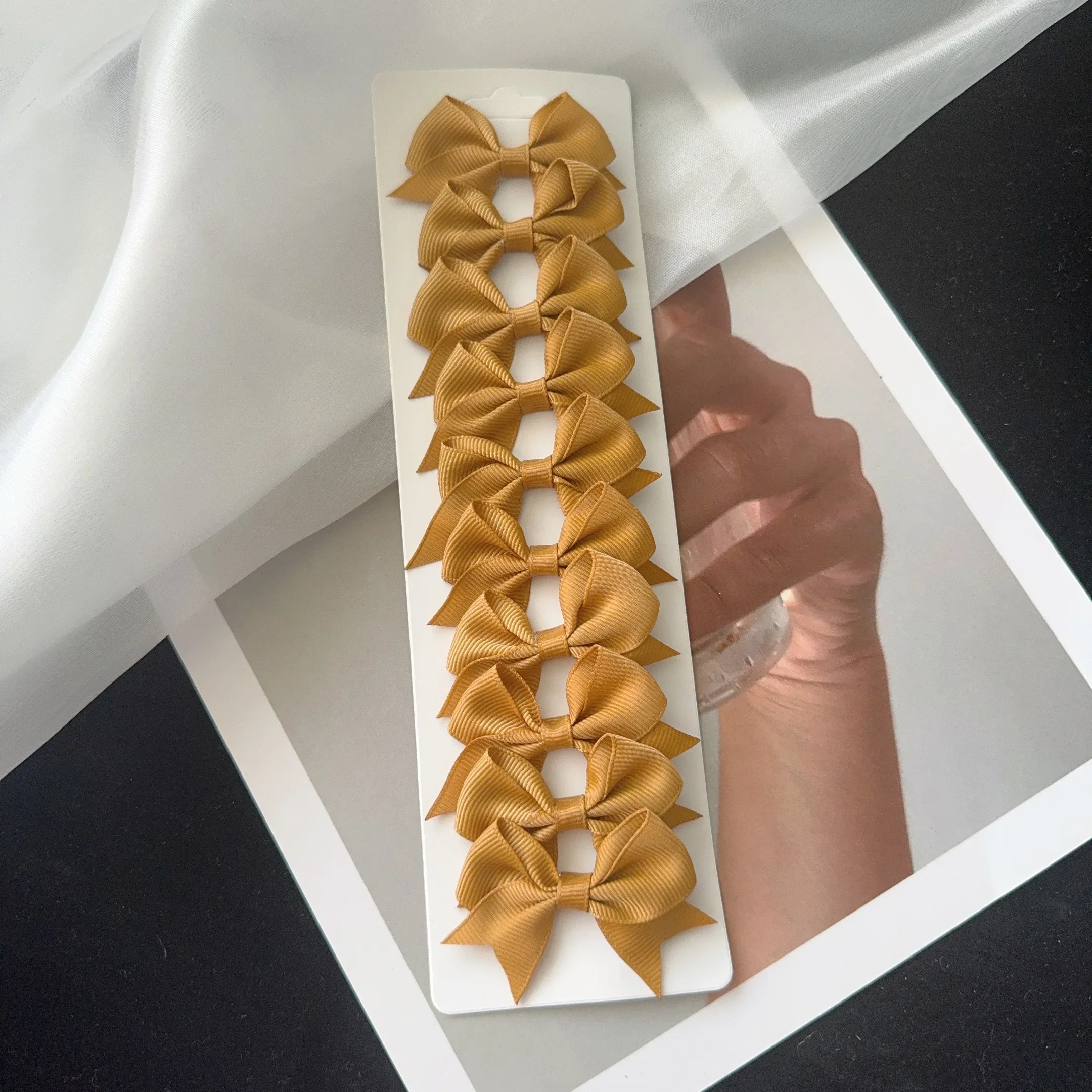 6/10Pcs/Set New Handmade Solid Ribbon Bowknot Hair Clips For Cute Baby Girls Bows Hairpin Kids Hair Accessories – Image 30