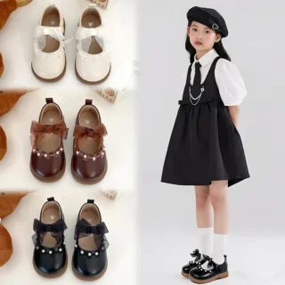 2025 Spring Autumn Little Toddler Girl Leather Dress Shoes Kids Cute Oxfords Bright Colors Girls Party Performance Dance Shoes