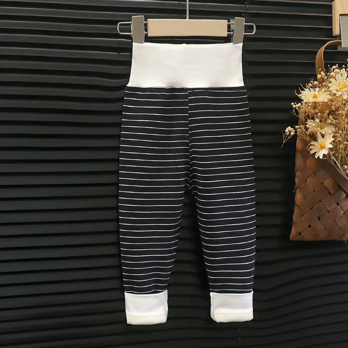 Infant Pants Thicken Keep Warm in Winter Newborn Baby Bebe Boy Girl Striped Leggings Kids Trousers – Image 7