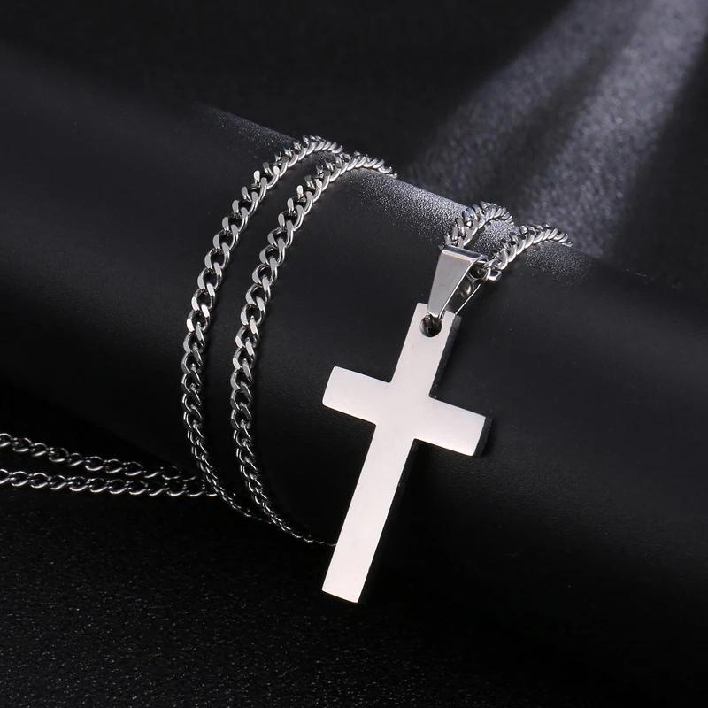 Fashion Stainless Steel Cross Pendant Necklace For Women Men Link Chain Charm Necklace Cool Boys Girls Punk Hip Hop Jewelry Gift – Image 5
