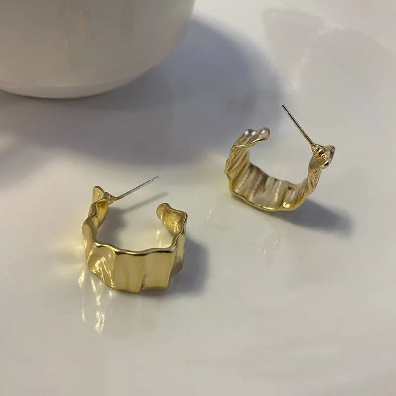 Irregular C Shaped Earrings for Women Stainless Steel Geometric Earring 2024 Trending Wedding Party Aesthetic Jewelry aretes – Image 7