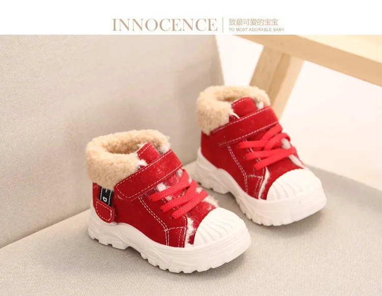 2021 Children Warm Boots Winter New Boys Plus Thicken Velvet Cotton Shoes Girls Waterproof Short Boots Baby Cotton Boots – Image 16