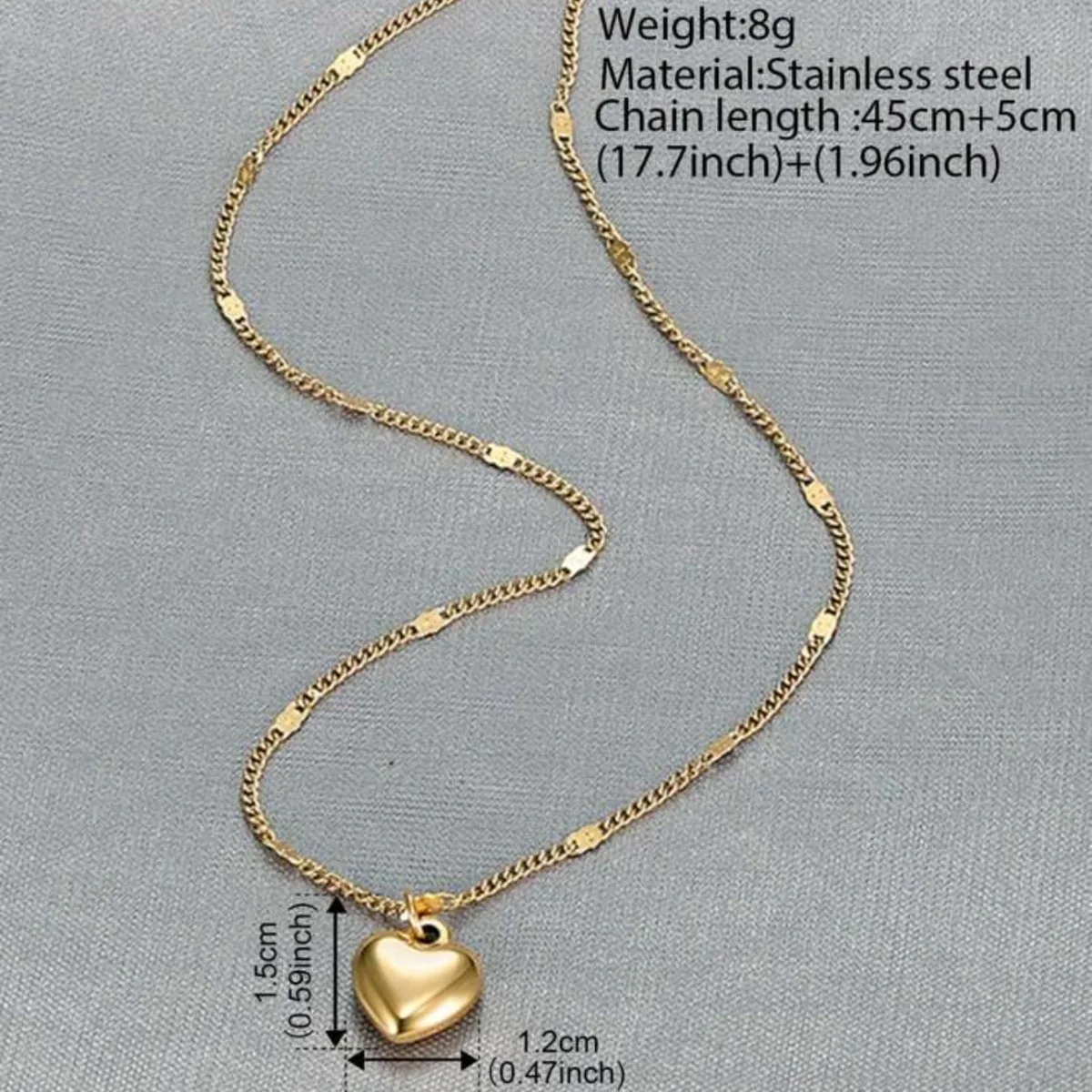 Stereoscopic Stainless Steel Will Not Fade Small Peach Heart Golden Necklace for Women Love Heart Pendant Collarbone Chain Gift – Image 6